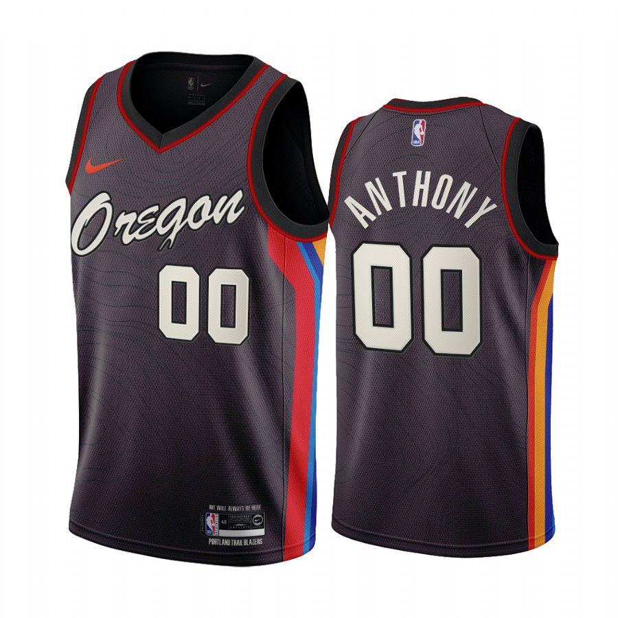 Men Portland Trail Blazers #00 carmelo anthony chocolate city edition oregon 2020 nba jersey->customized nba jersey->Custom Jersey